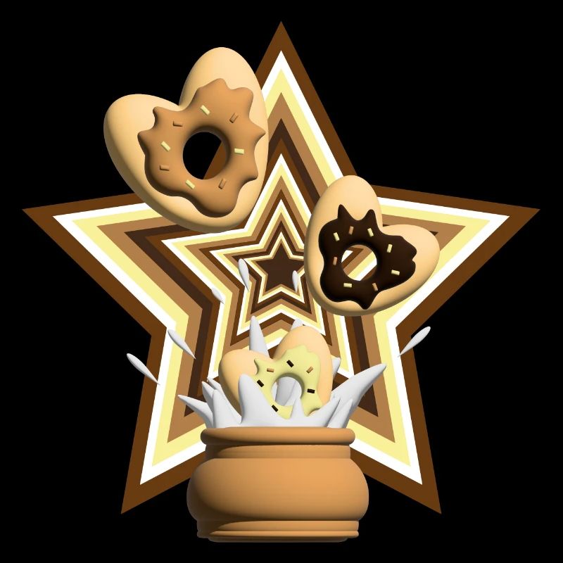 Herz Donuts mit Stern.