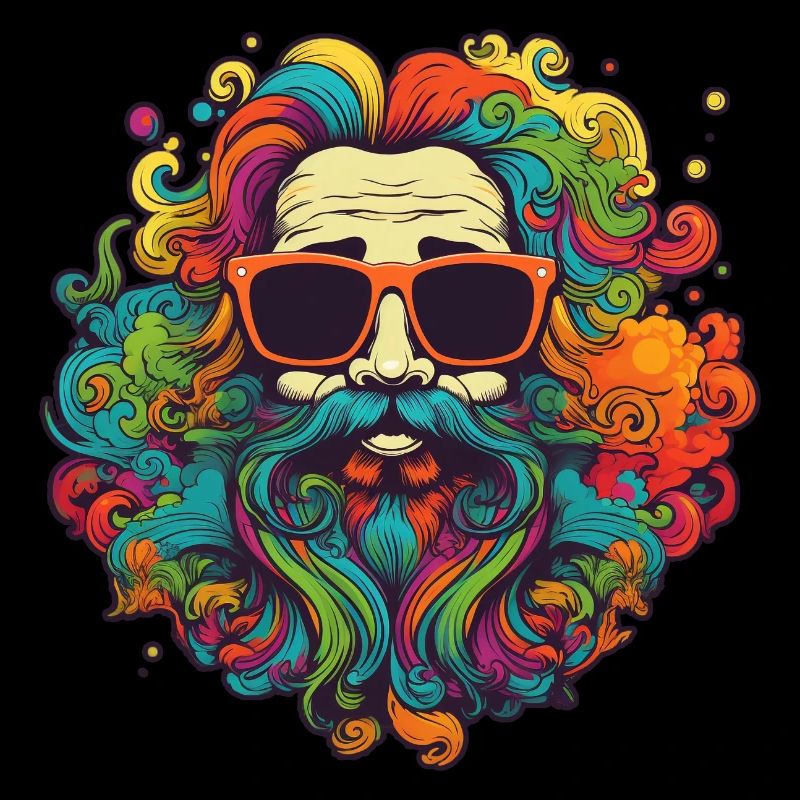 Colorful 70s Flower Power Hippie Design