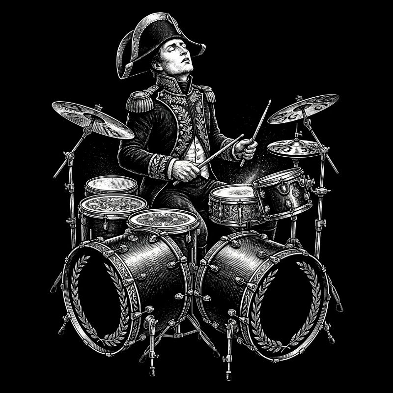 Napoleon plays drums.