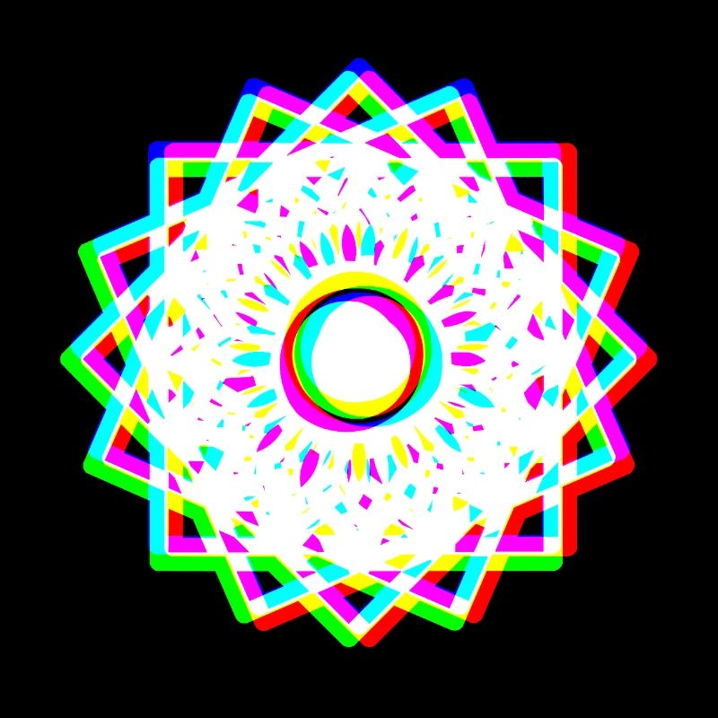 EDM Tricolor - Geometrical Mandala 2 - Glitch