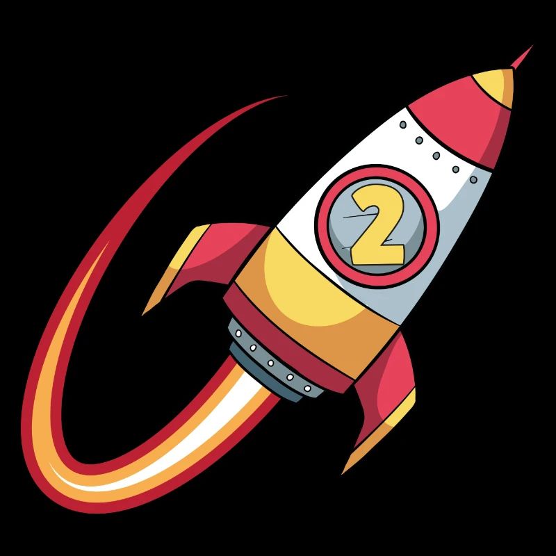 Birthday gift Baby 2 years Drawing Rocket