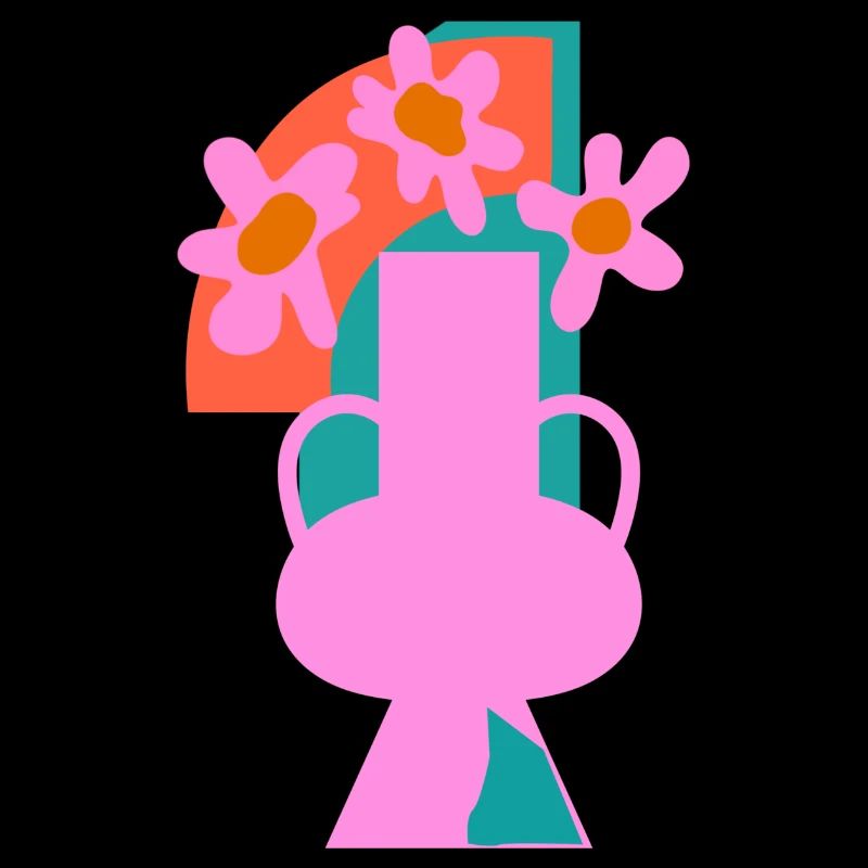 Collage de fleurs en pot