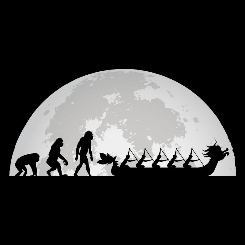 Evolution Drachenboot Mond Vollmond Paddler