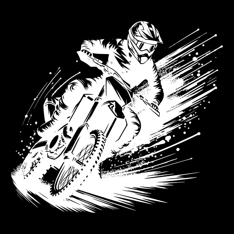 Pilote de motocross rapide avec une puissance de pulvérisation de boue