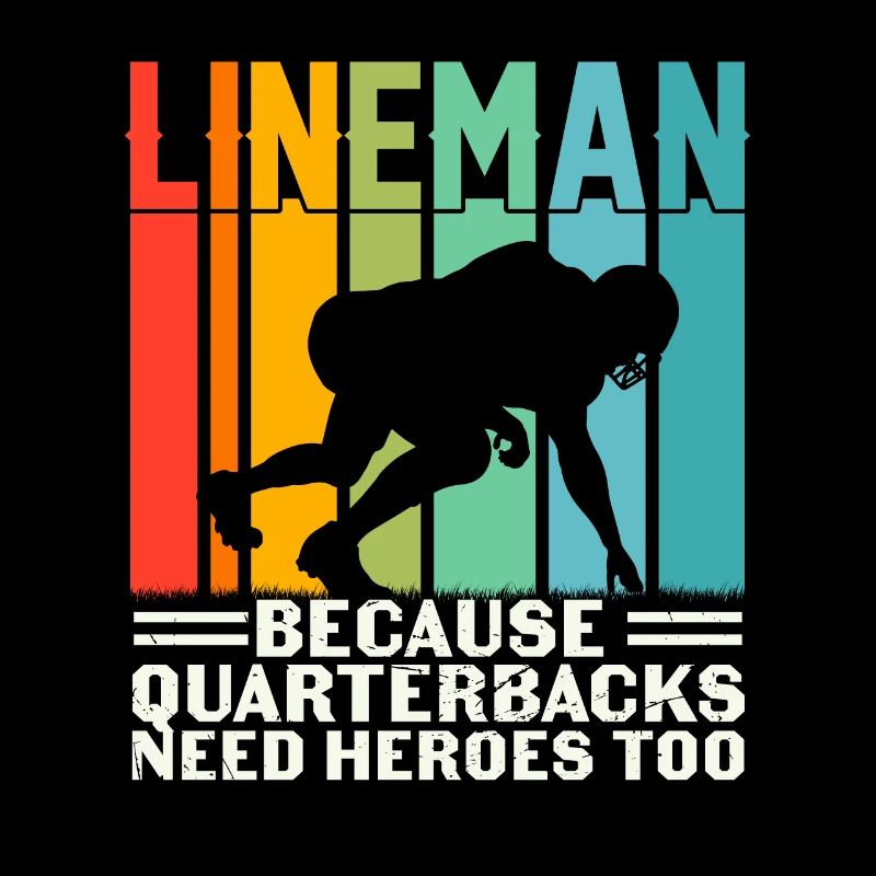 Fußball Lineman, weil Quarterbacks Helden Retro Ba