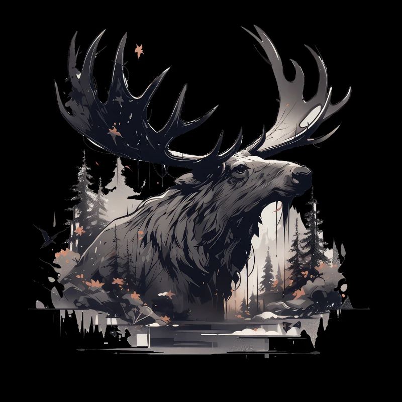 Elk deer nature Scandinavian forest