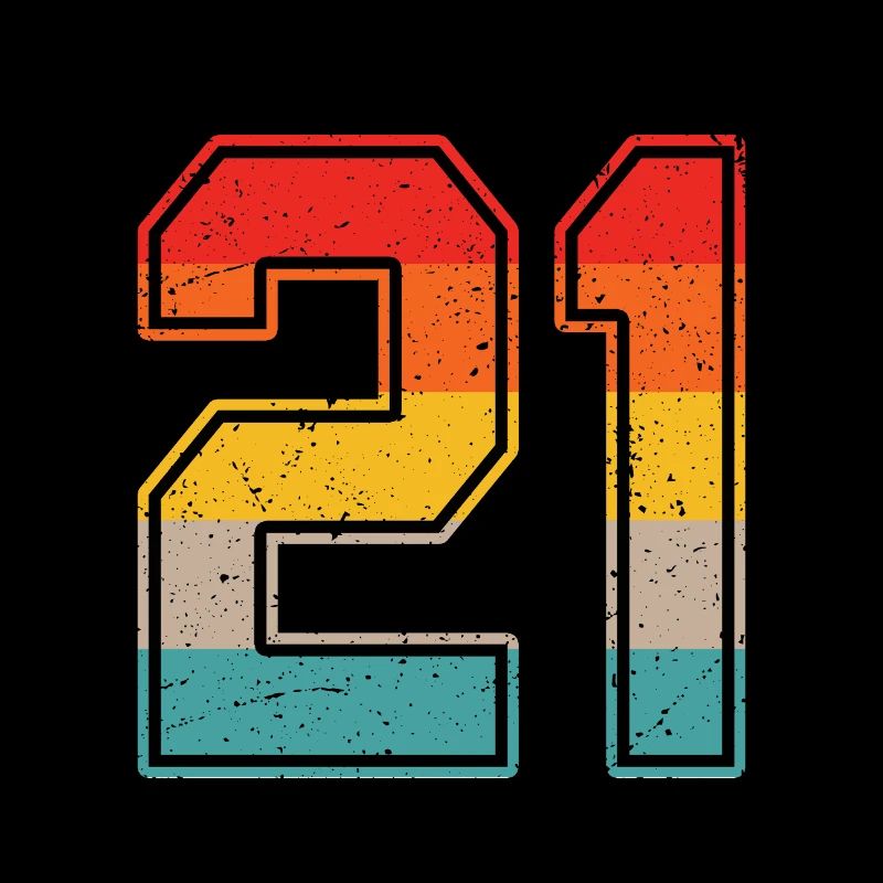 21 Jahre Retro Trikot Nummer 21 T-shirt Nummer 21