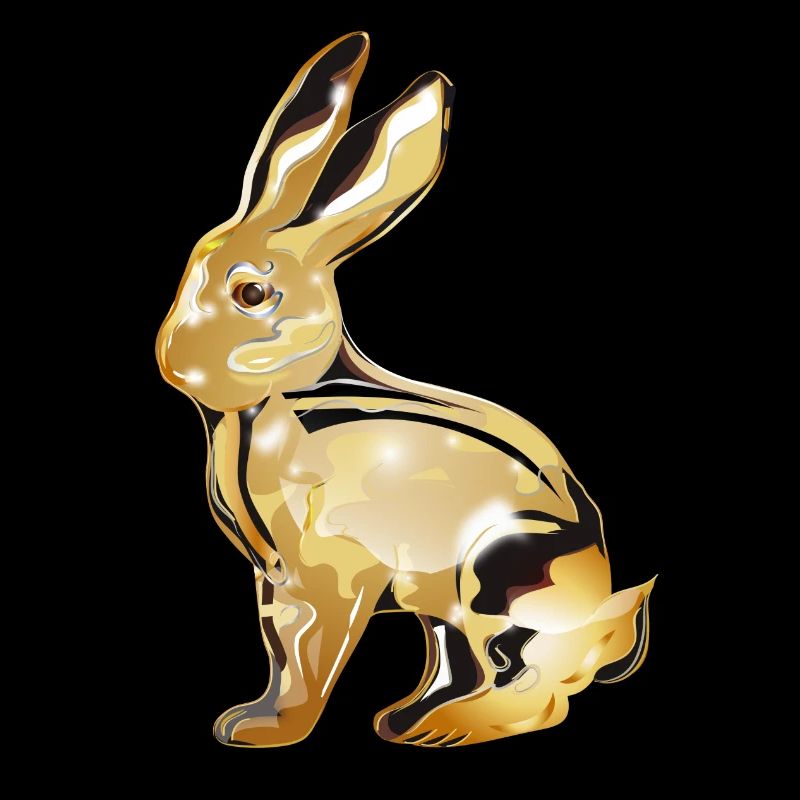 Lapin de couleur or coloré en chrome