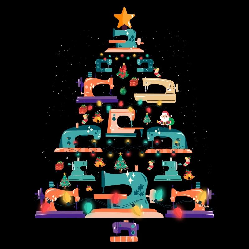Christmas Sewing Machine Xmas Tree Quilter Lover