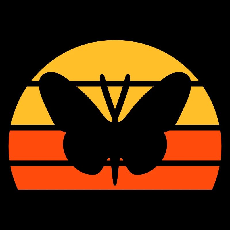Butterfly in front of a half-sun
