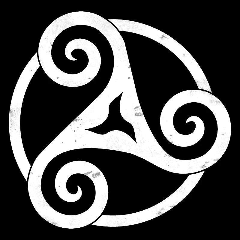 Triskele perforé spirale celtique blanche