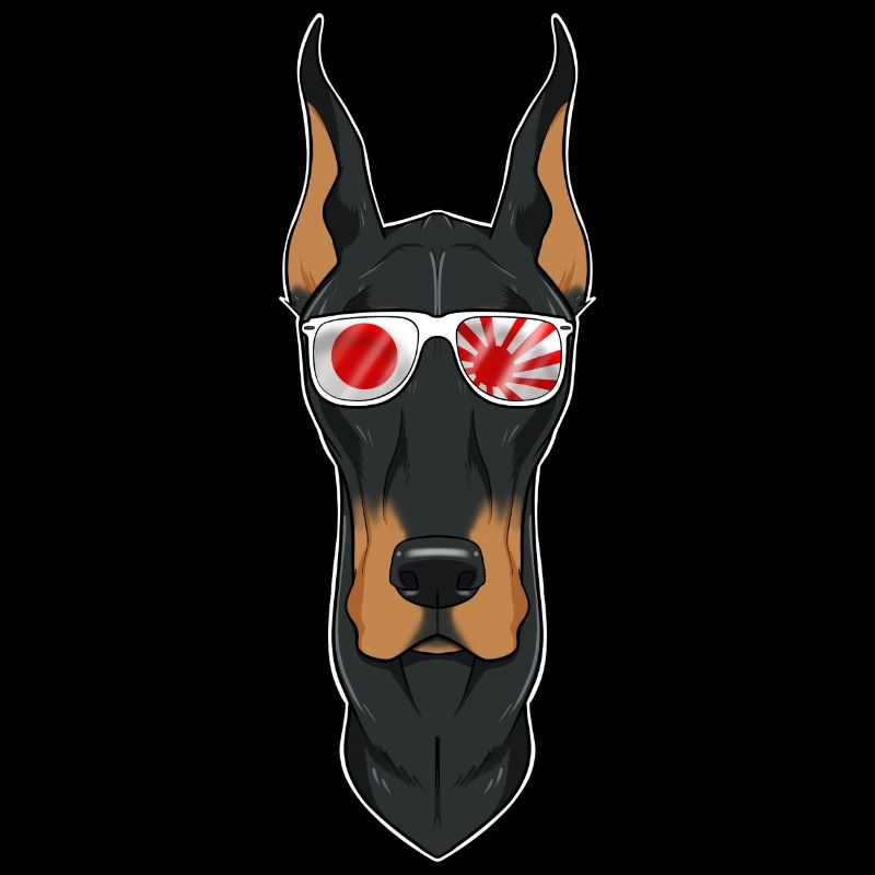 Doberman Japan Lunettes de soleil I Drapeau japonais
