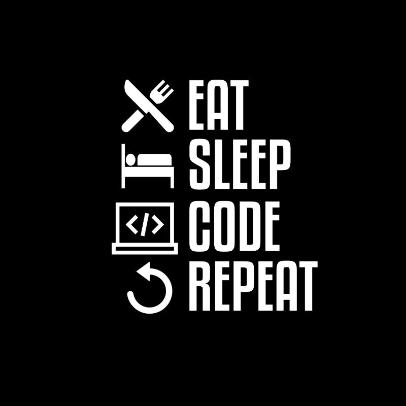 EAT SLEEP CODE REPEAT WHITE Computer T-Shirt