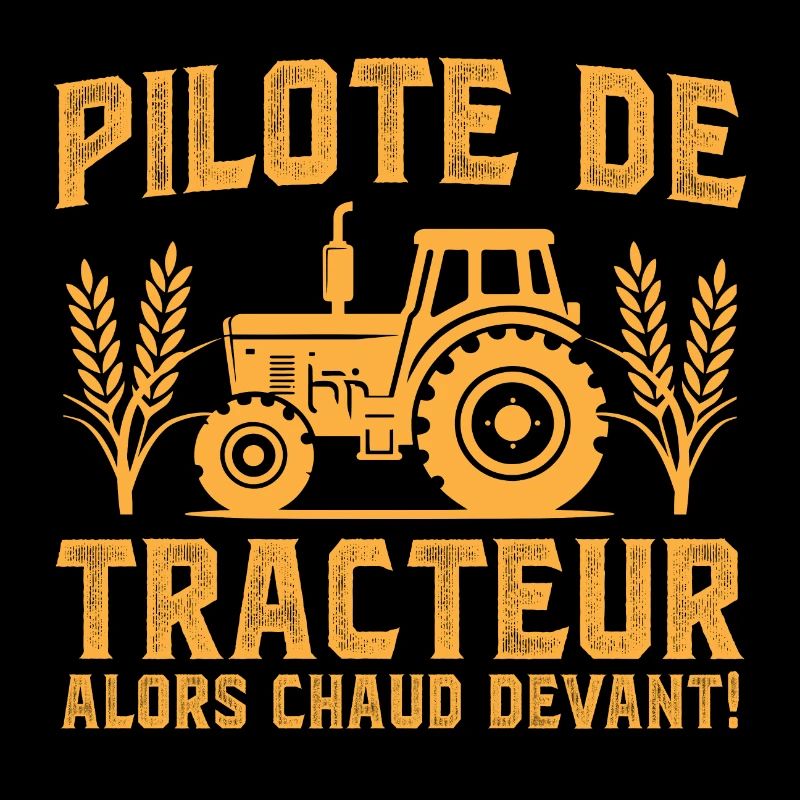 pilote de tracteur arrive alors chaud devant