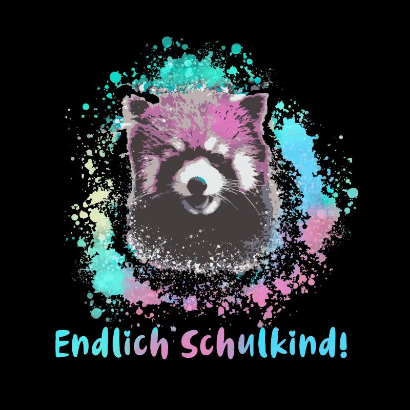 Roter panda ,Malerei,pandabär, endlich schulkind