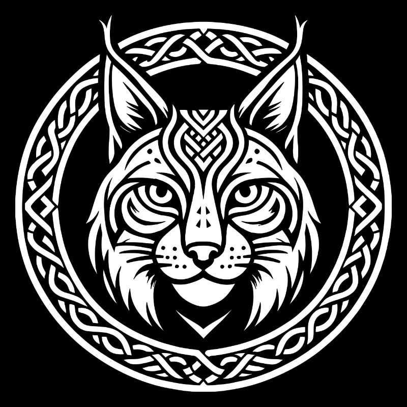 Lynx surrounded by celtic ornament