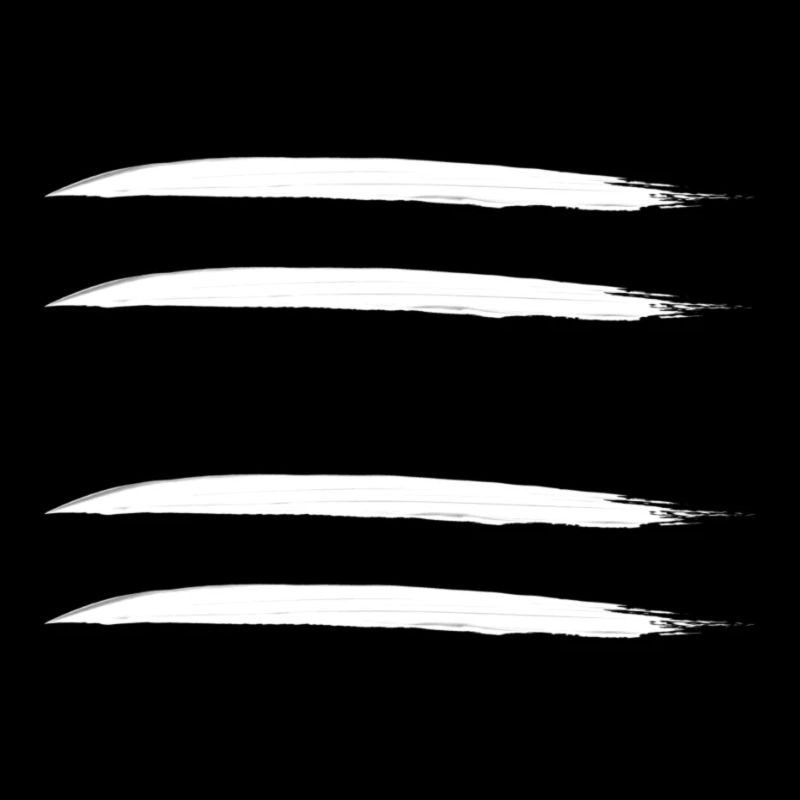 Four 4 brushes horizontally