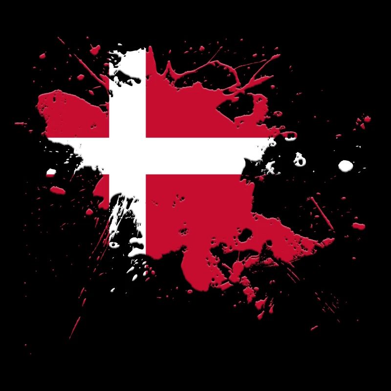 Dänemark Flagge als Farbklecks