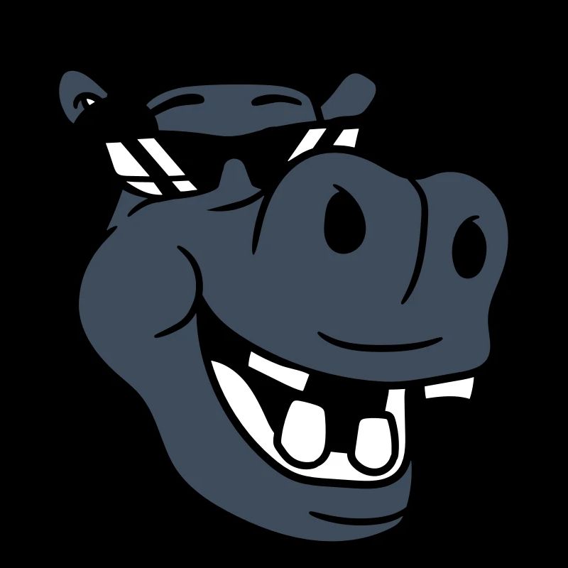 Laughing hippo comic face party club music