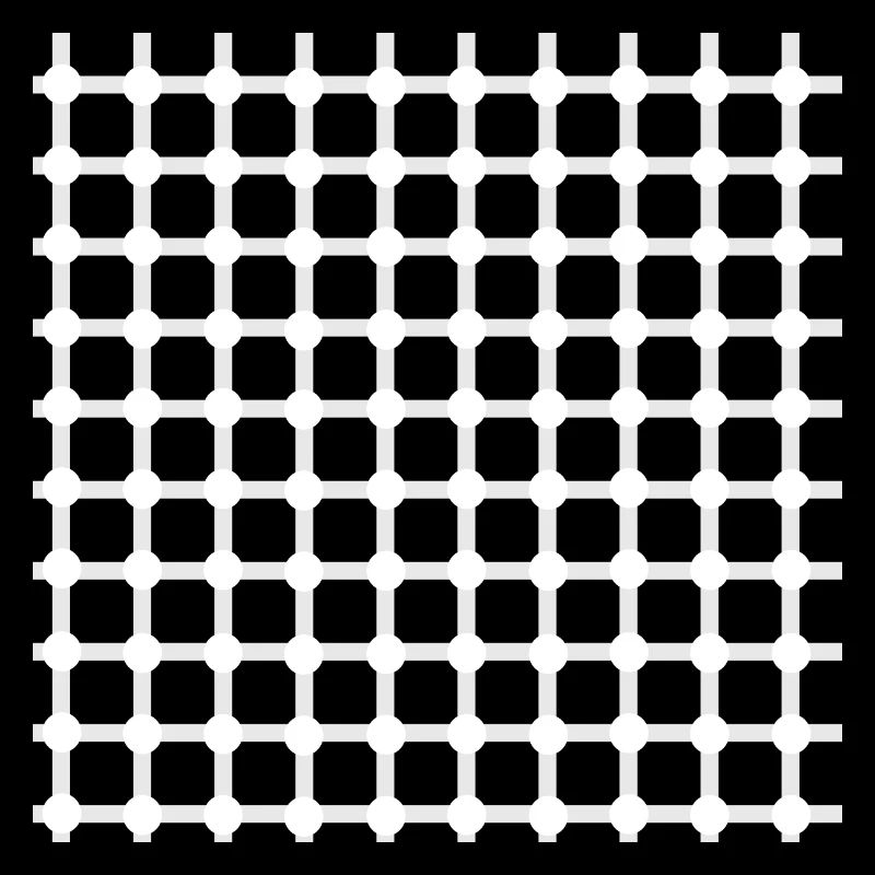 Hermann grid perception illusion optics gift