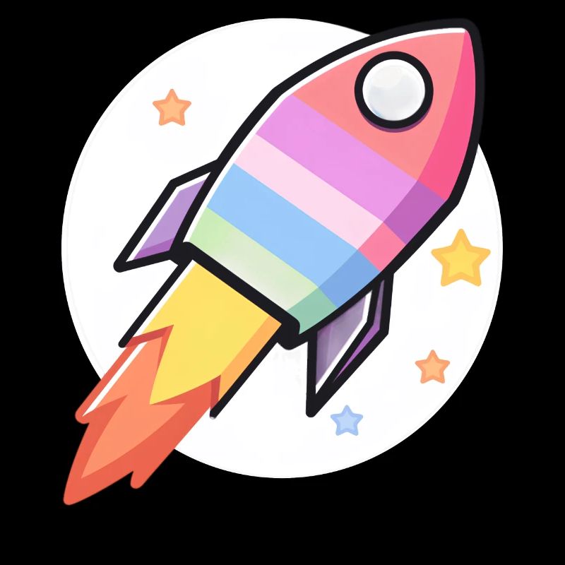 Cute Rocketship Outer Space Galaxy Celestial Astro