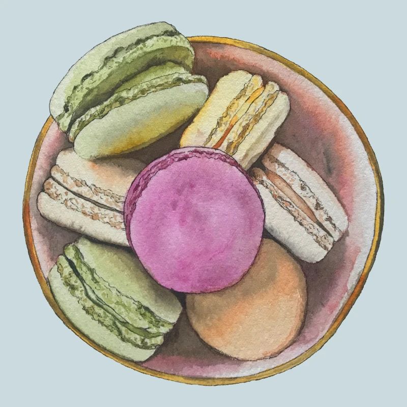 Delicious macarons sandwich biscuits meringue pastries