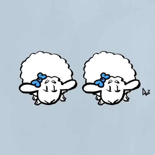 Baby Lamb Twins (blå & blå) - Ekologisk T-shirt med rund hals baby