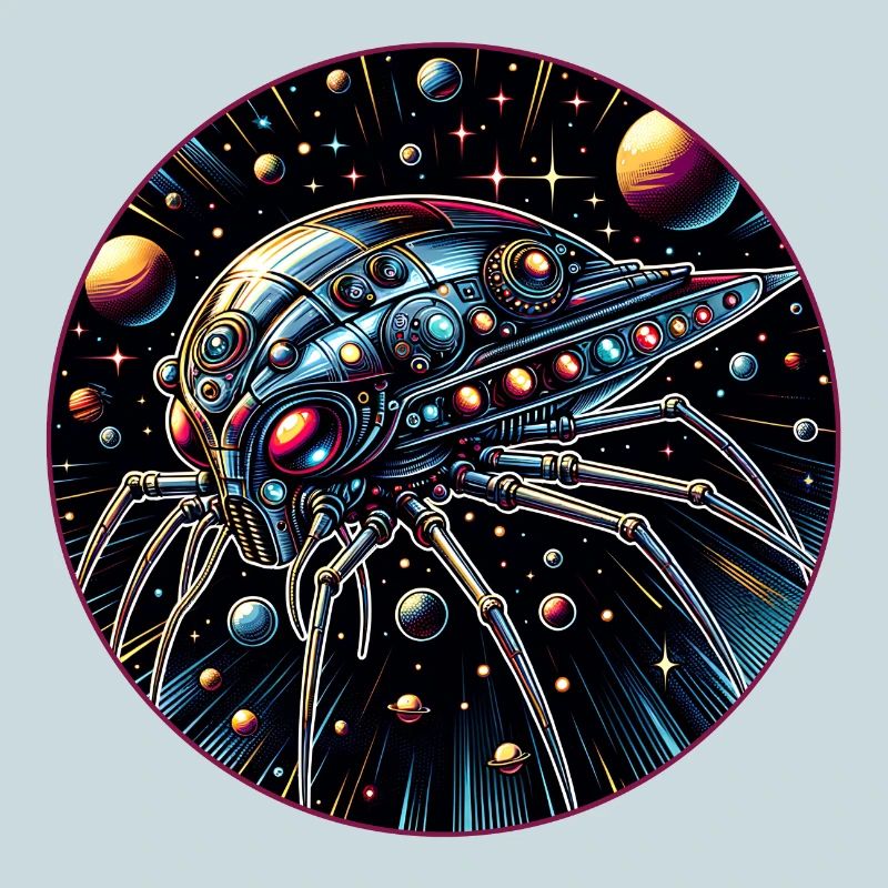Fantastique vaisseau spatial araignée dans l’espace