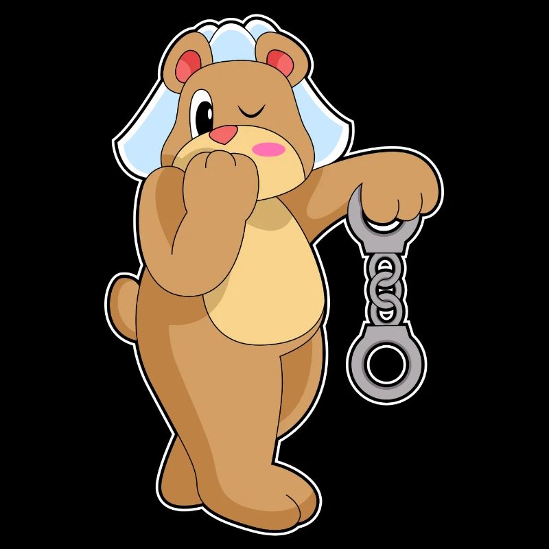 Bear Bride Handcuffs Wedding