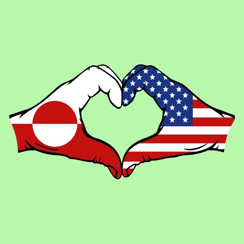 Drapeau des États-Unis Mains Forme de cœur