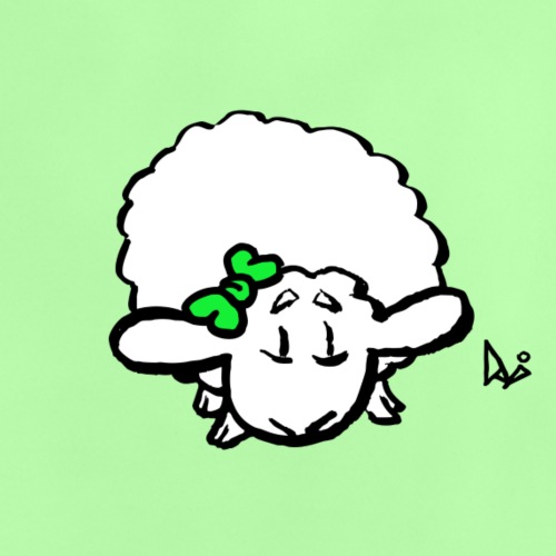 Vauvan karitsa (vihreä) - Vauvan luomu-t-paita, jossa pyöreä pääntie
