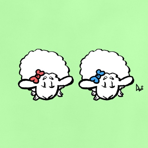 Baby Lamb Twins (rosa och blå) - Ekologisk T-shirt med rund hals baby