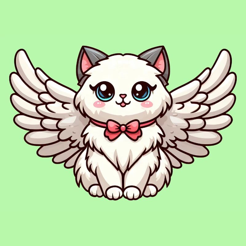 Niedliche Ragdoll-Katze im Comic-Stil mit