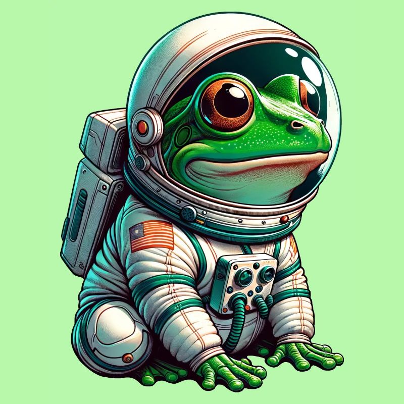 Frog astronaut in space