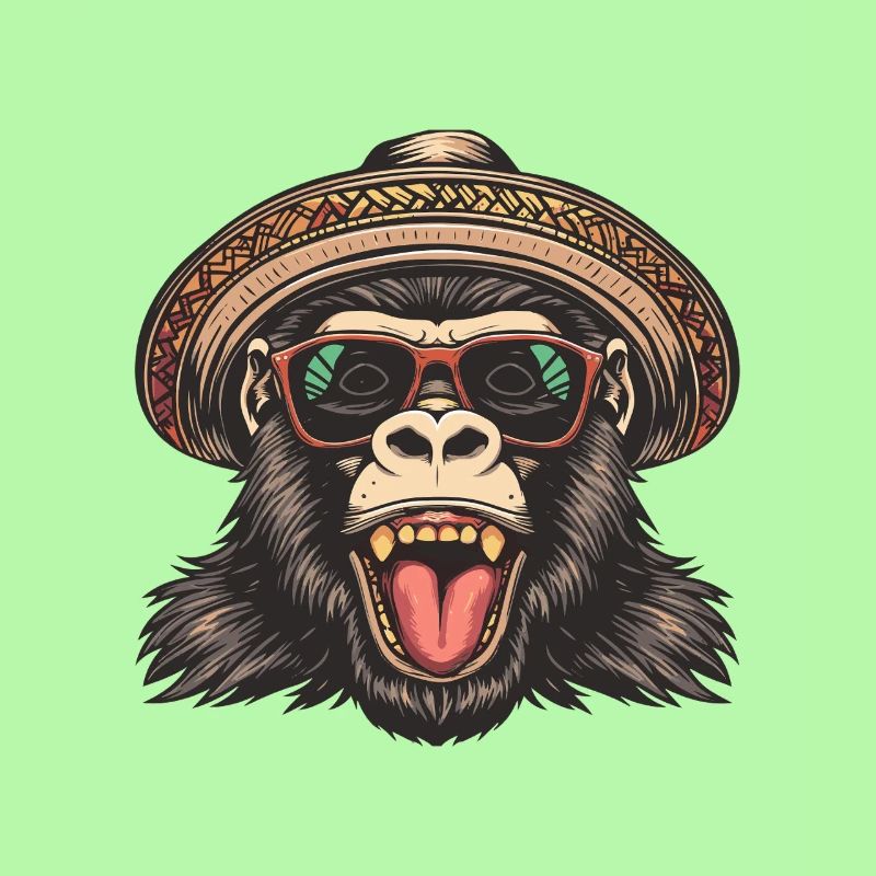 Gorilla Comic Funny Sombrero