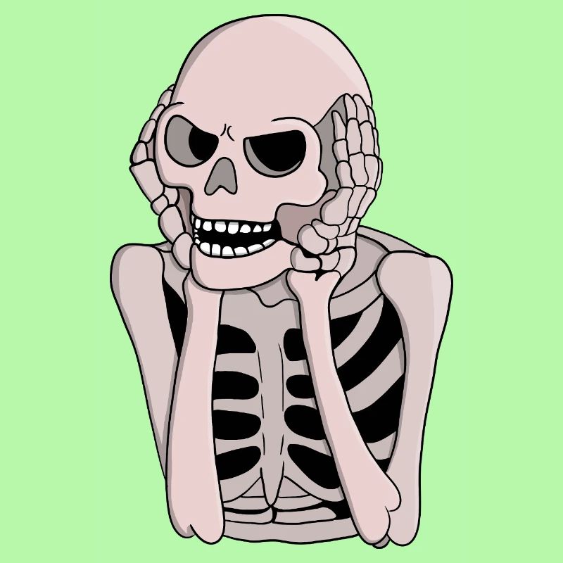 Anxious Skeleton Sketch