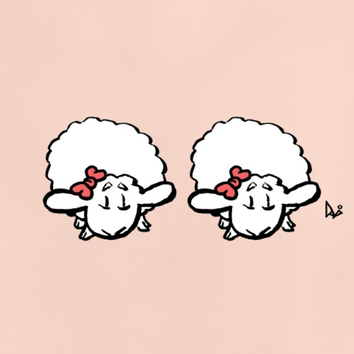 Baby Lamb Twins (rosa & rosa) - Ekologisk T-shirt med rund hals baby
