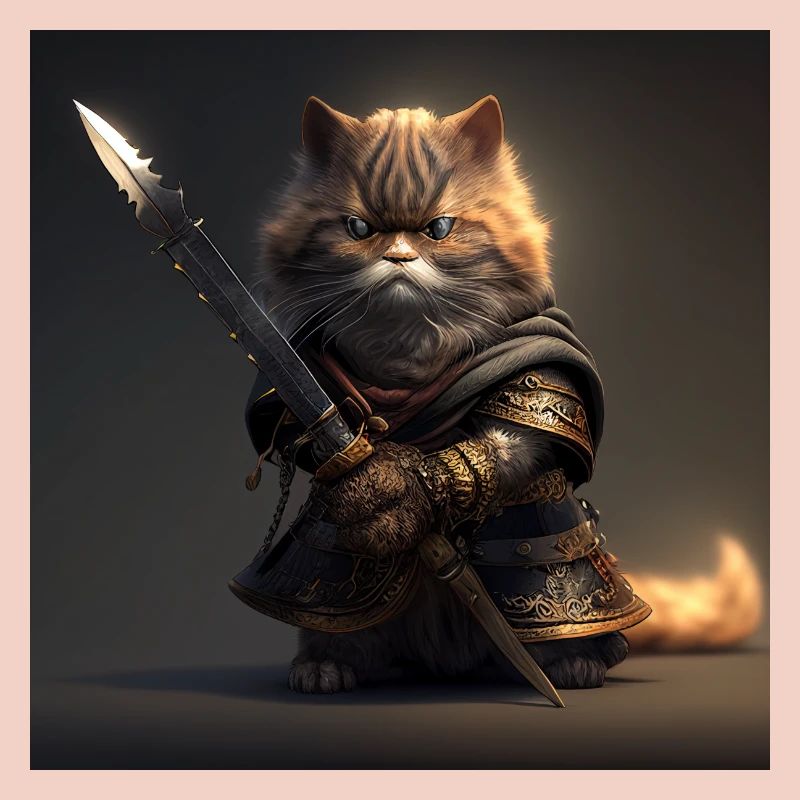 Cat Samurai with Sword