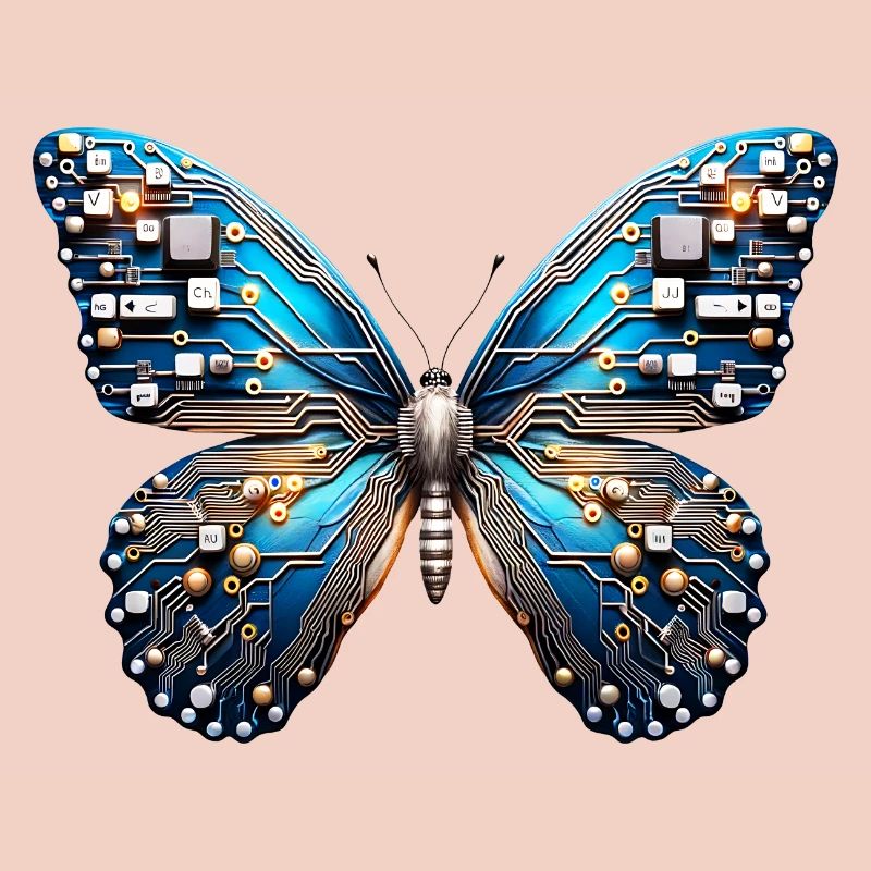 Türkis Schmetterling mit Technik