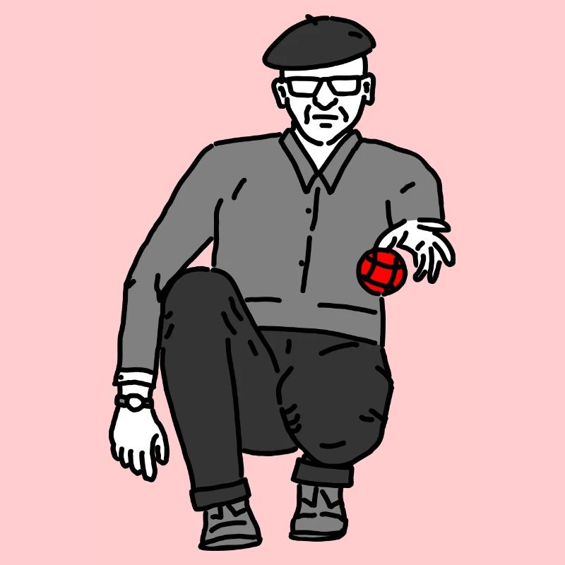 Petanque Player Left-Handed