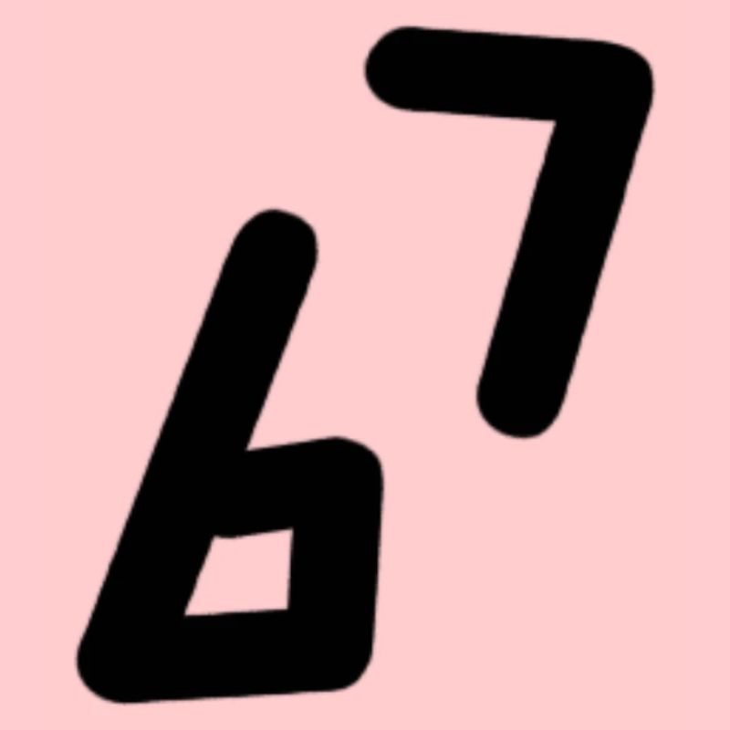 6 7 Number Black