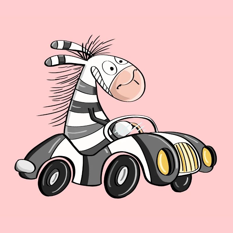 Cool Zebra Rides Car - Voiture de course comique