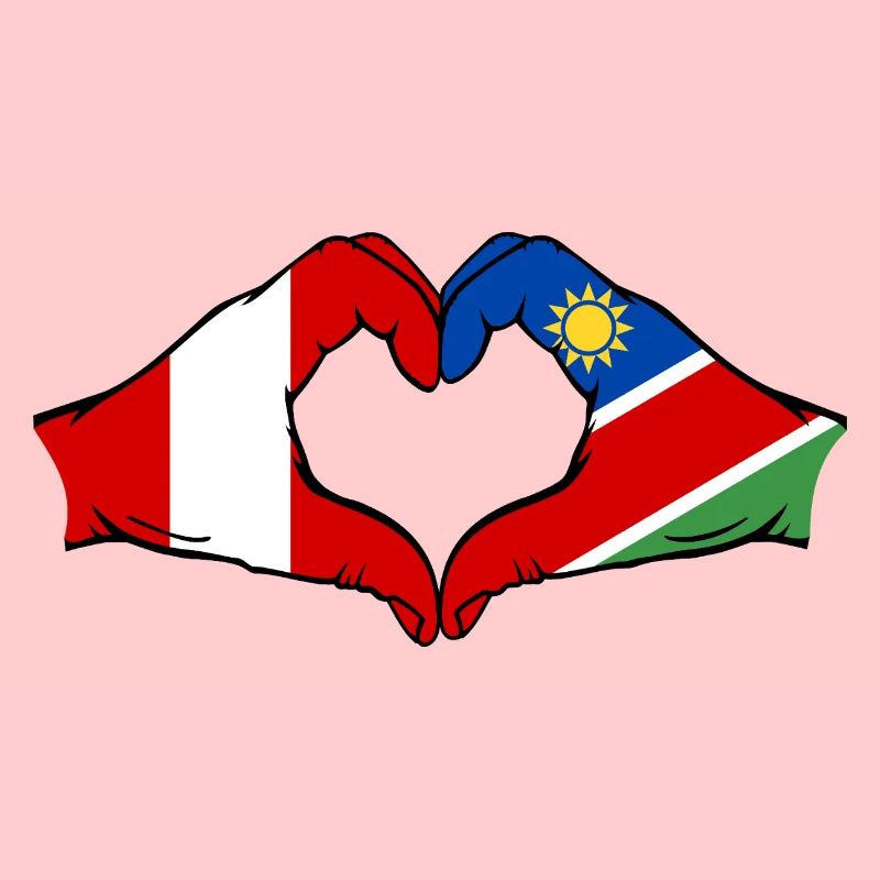 Peru Namibia Flagge Herz