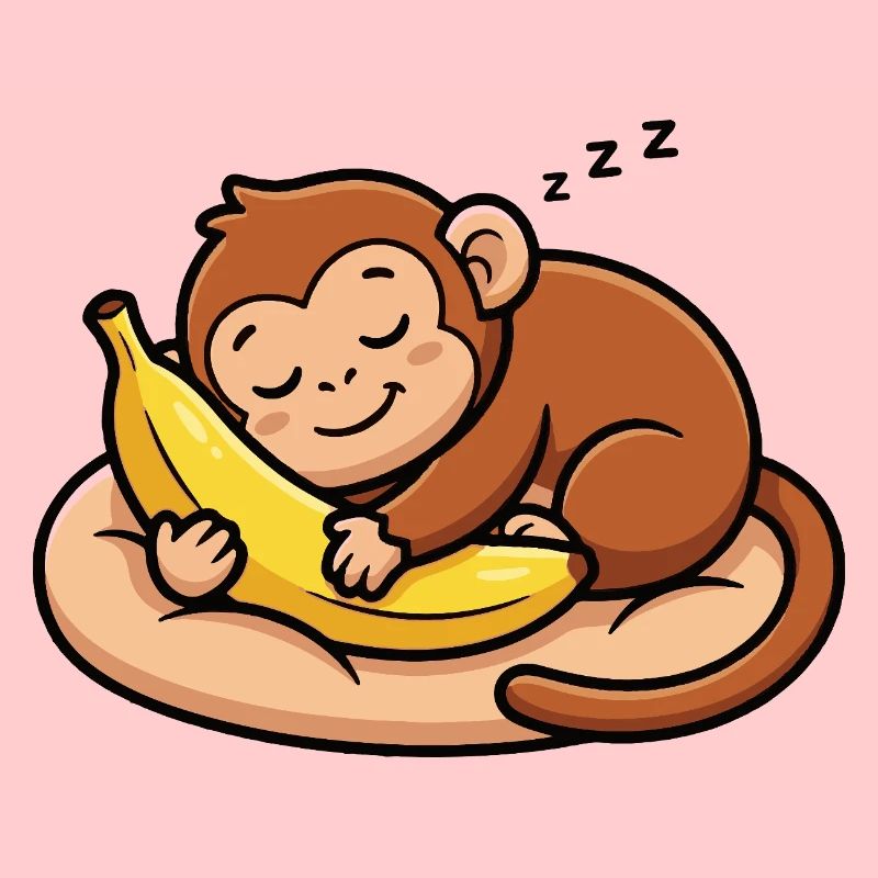 Sleeping monkey with banana