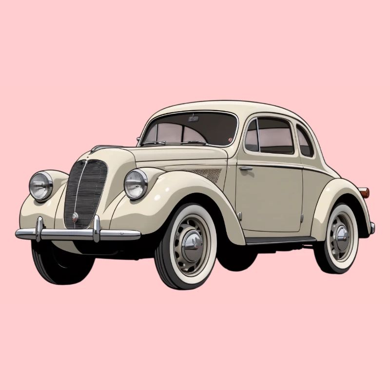 Beige Oldtimer Coupé Artwork