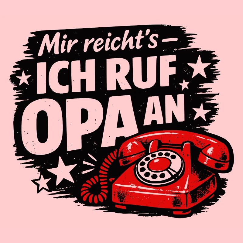 Ich rufe Opa an – Retro Telefon Rot