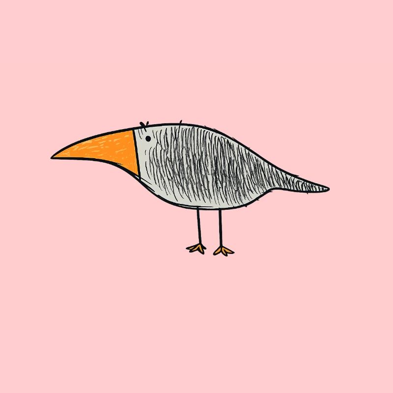 Vogel mit orangem Schnabel