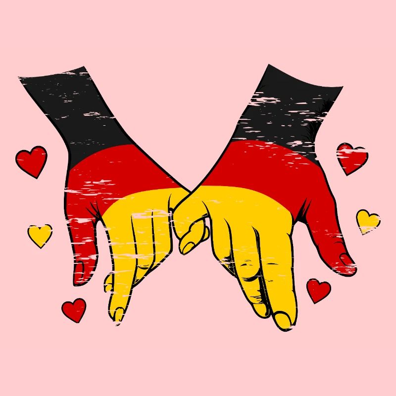 Drapeau allemand main dans la main utilisé