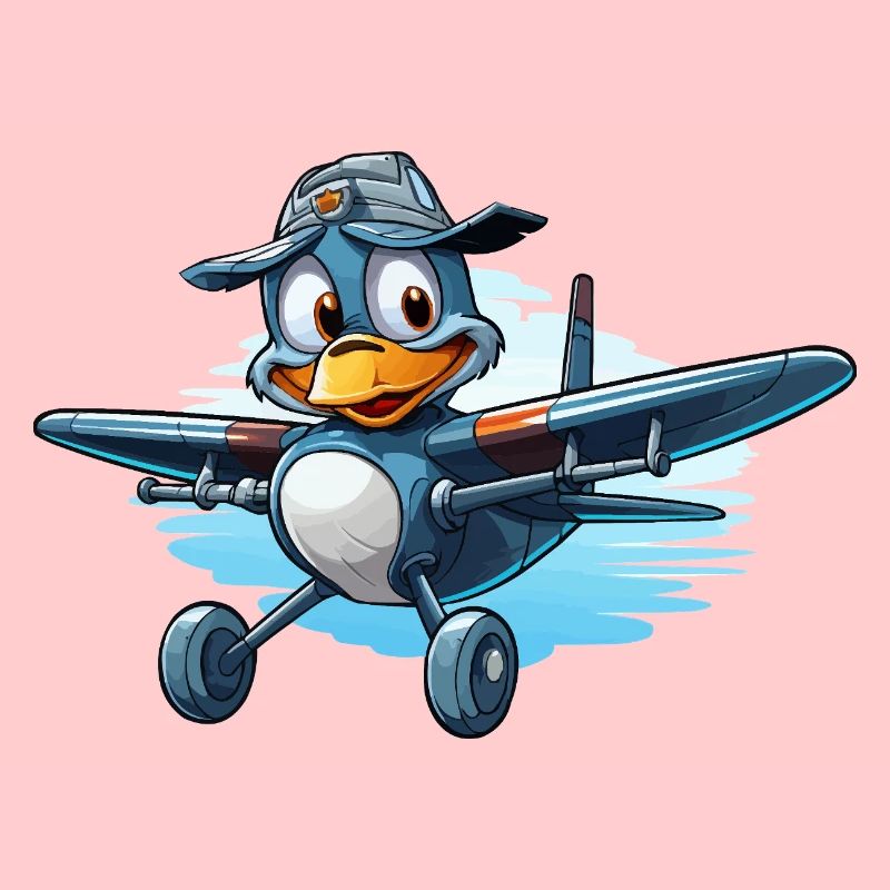 Pinguin Pilot im Luftflugzeug