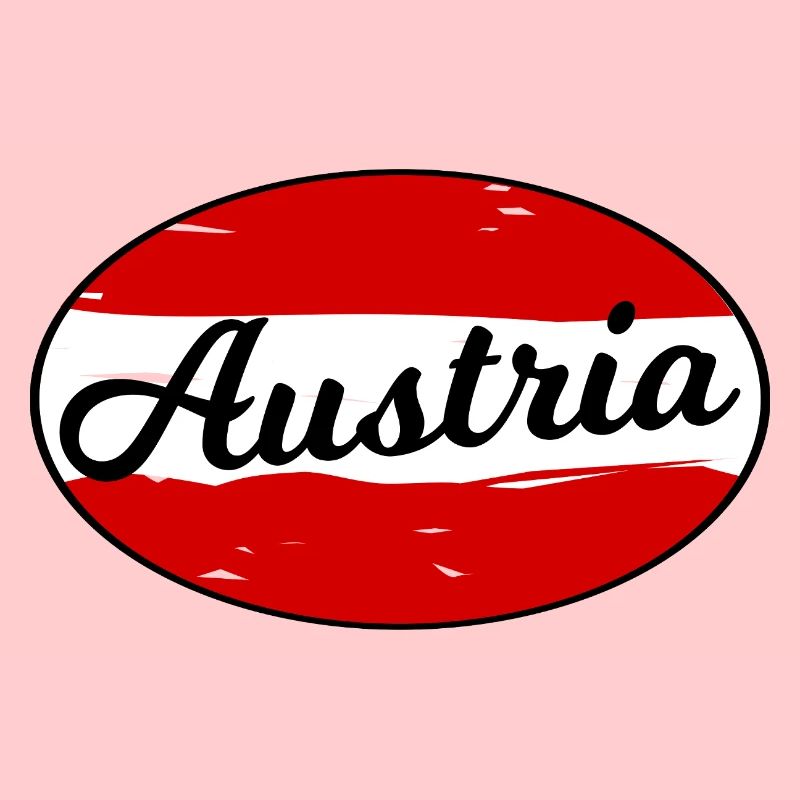 Austria Script Logo on Red